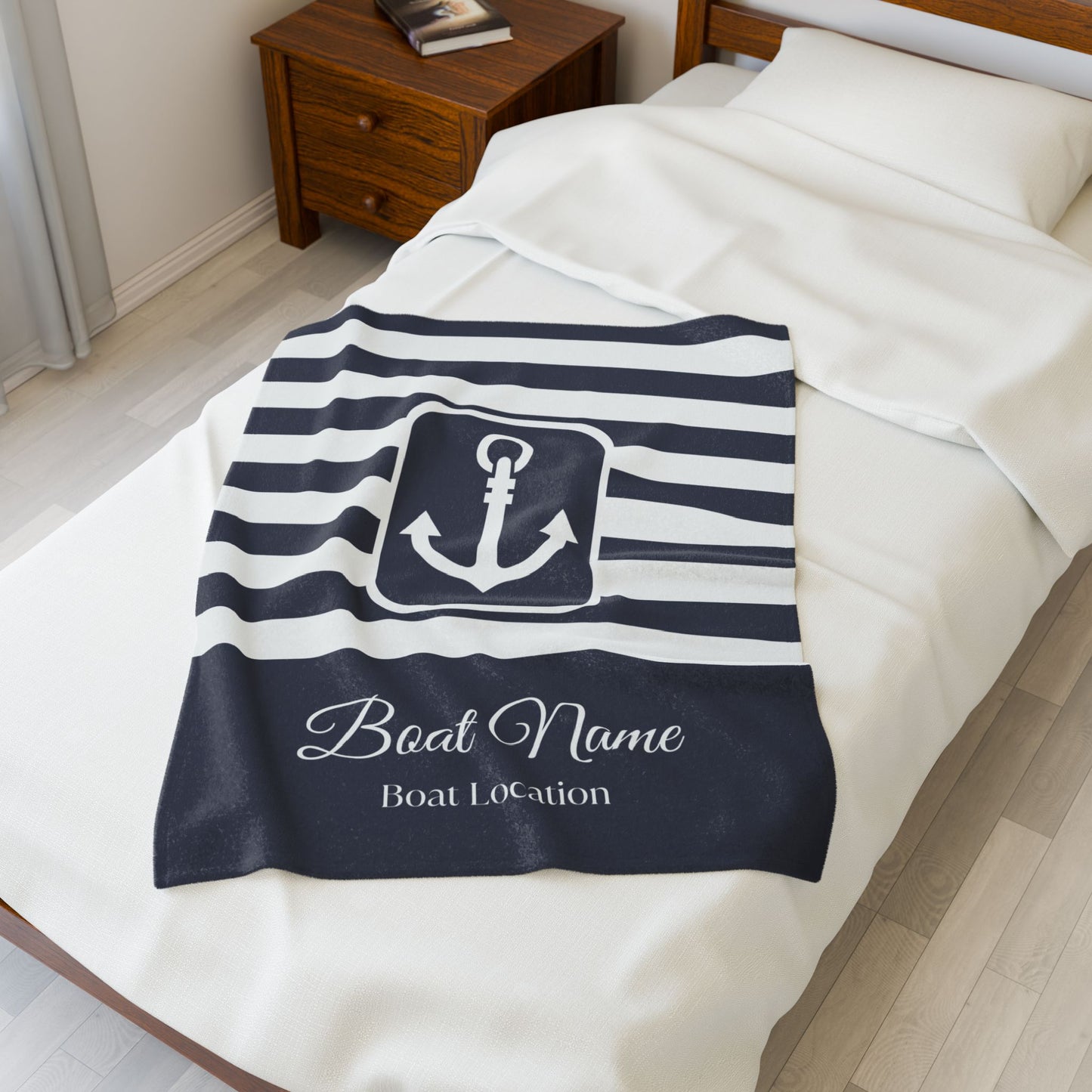 Personalized Boat Plush Blanket