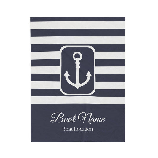 Personalized Boat Plush Blanket