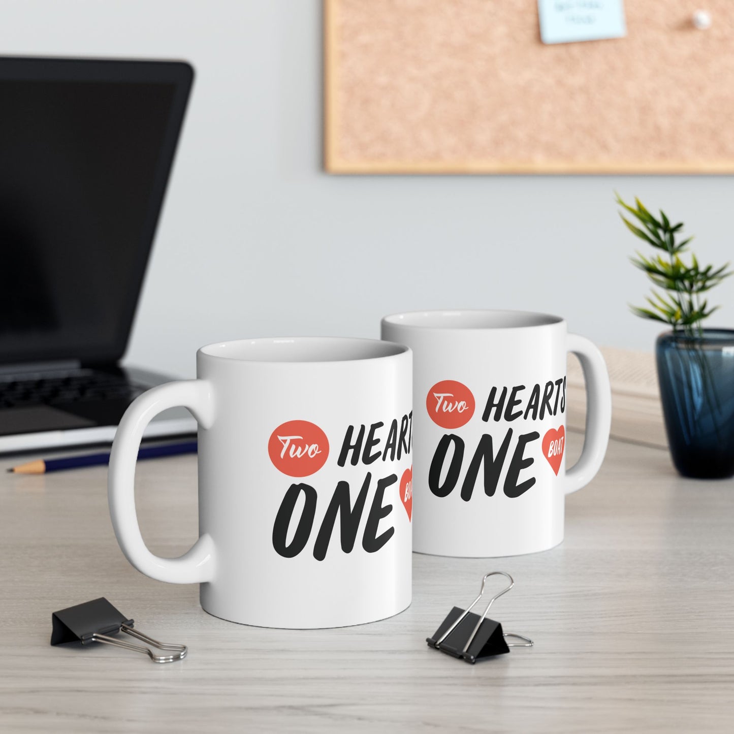 Two Hearts One Boat Mug