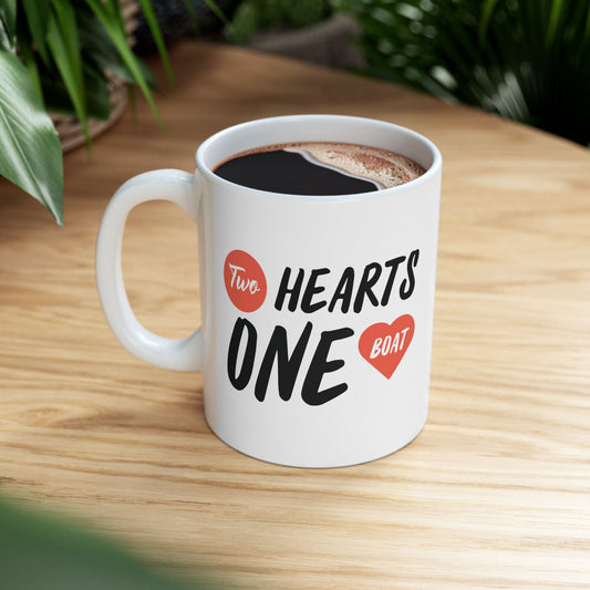 Two Hearts One Boat Mug