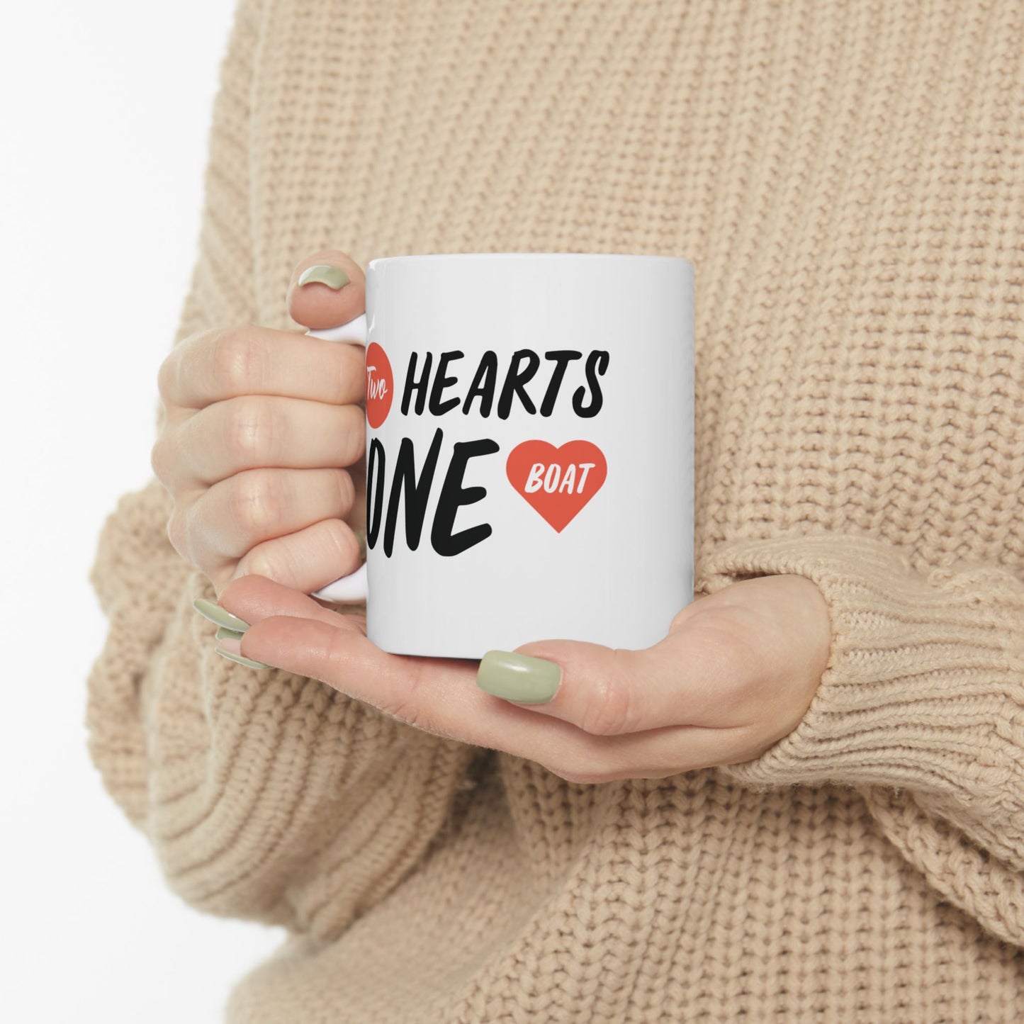 Two Hearts One Boat Mug