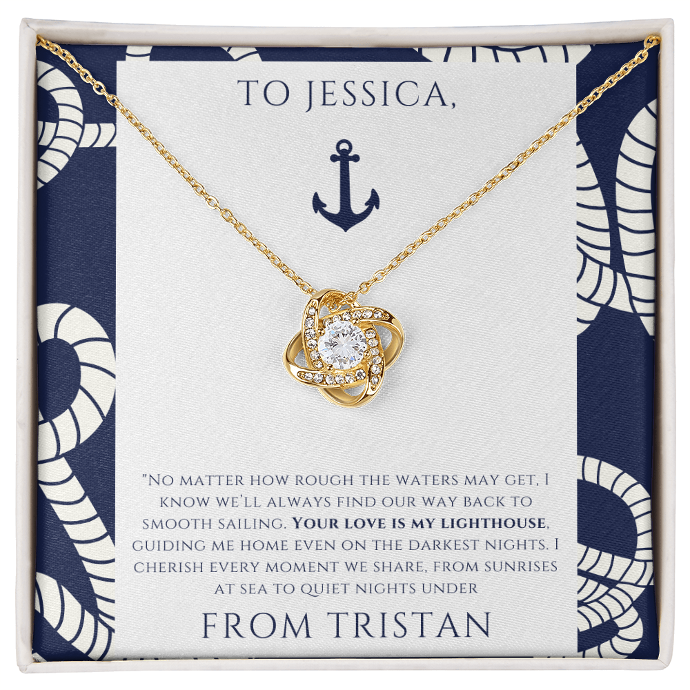 Personalized for Wife - Your Love is My Lighthouse - Ocean Drop Necklace