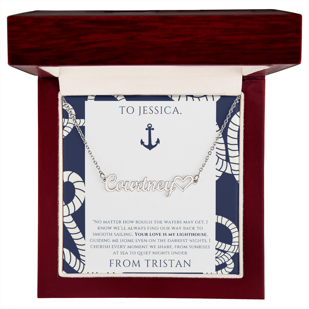 Personalized for Wife - Your Love is My Lighthouse - Name Necklace