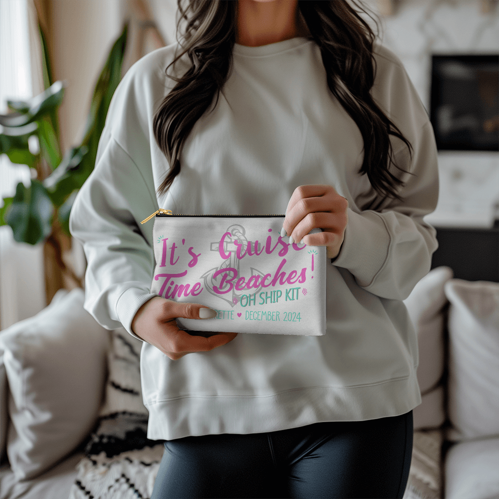 Personalized Cruise Time Beaches Bachelorette Small Pouch