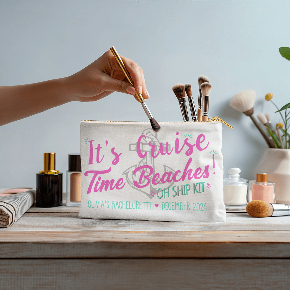 Personalized Cruise Time Beaches Bachelorette Small Pouch