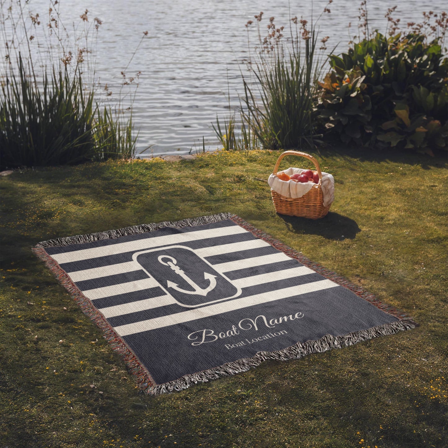 Personalized Boat Heirloom Woven Blanket