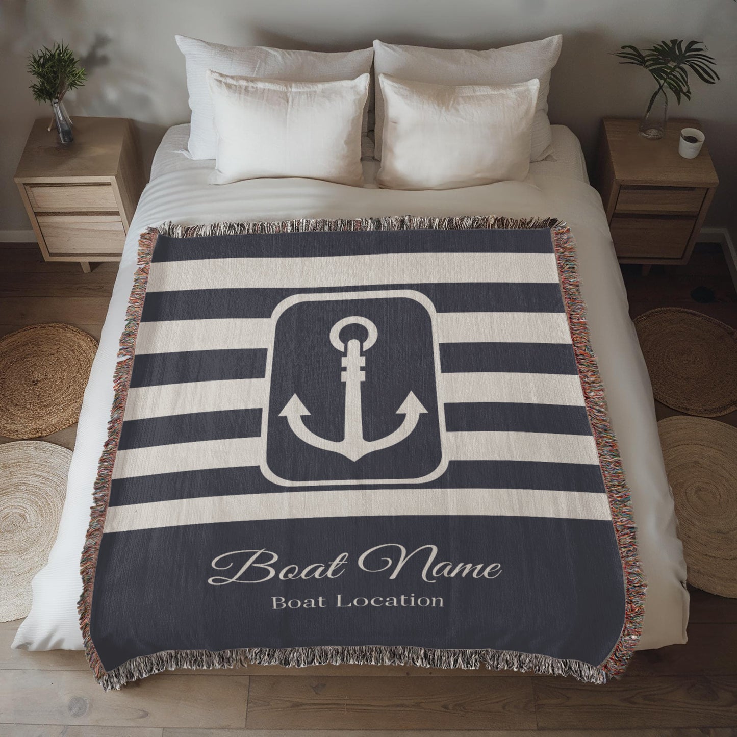 Personalized Boat Heirloom Woven Blanket