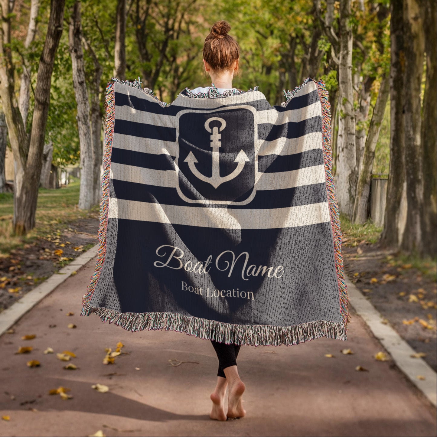 Personalized Boat Heirloom Woven Blanket
