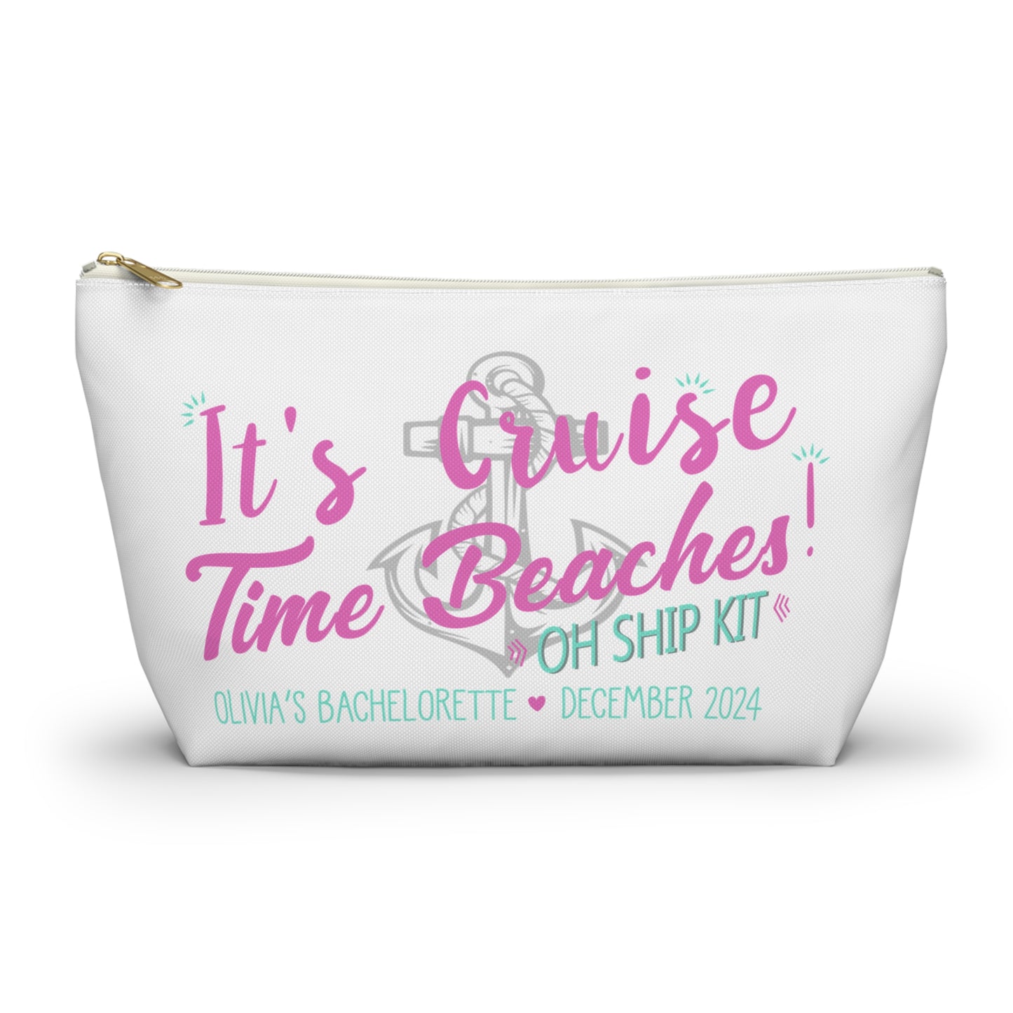 Personalized for Bachelorette - Cruise Time Beaches - Travel Pouch