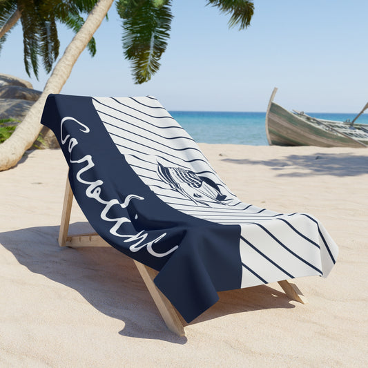 Personalized Blue Cruise Beach Towel