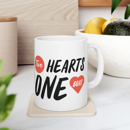 Two Hearts One Boat Mug