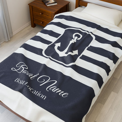 Personalized Boat Plush Blanket