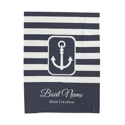 Personalized Boat Plush Blanket