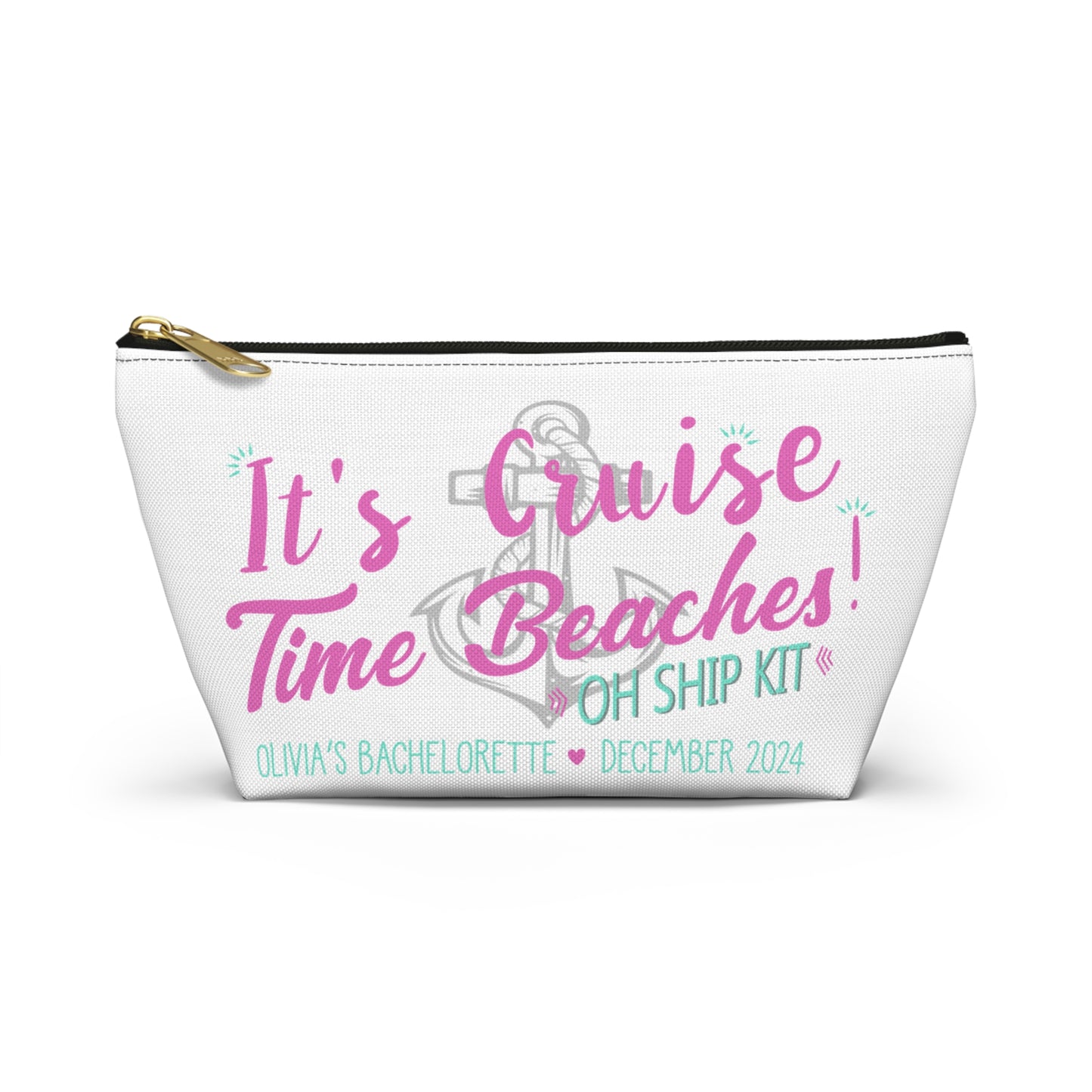 Personalized for Bachelorette - Cruise Time Beaches - Travel Pouch