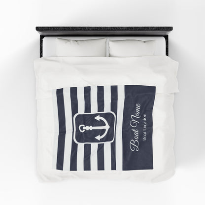 Personalized Boat Plush Blanket