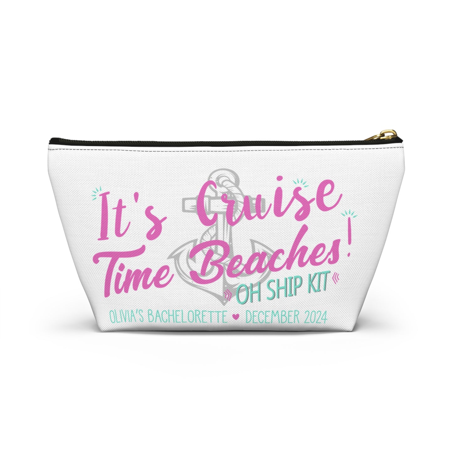 Personalized for Bachelorette - Cruise Time Beaches - Travel Pouch