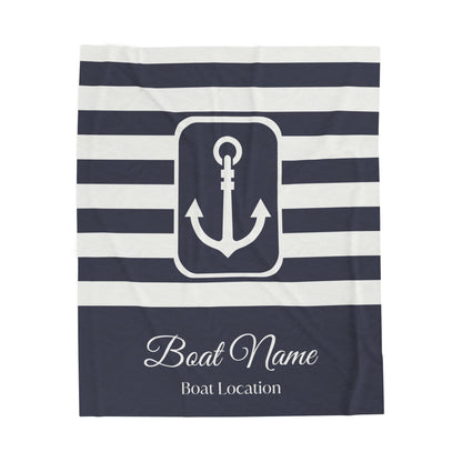 Personalized Boat Plush Blanket