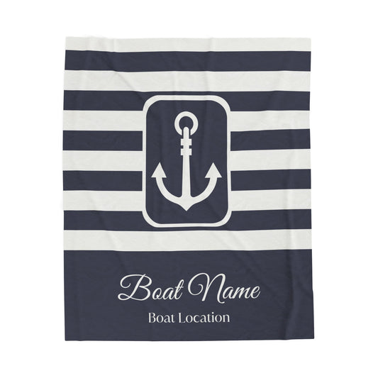 Personalized Boat Plush Blanket