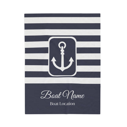 Personalized Boat Plush Blanket