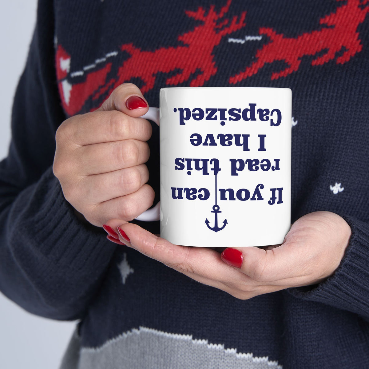 Capsized Funny Boat Mug