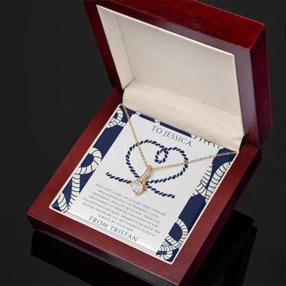 Wife - Our Love is Like an Ocean - Personalized Ocean Drop Necklace