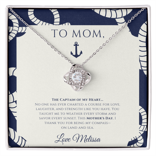 Personalized for Mother's Day - Captain of My Heart - Ocean Drop Necklace