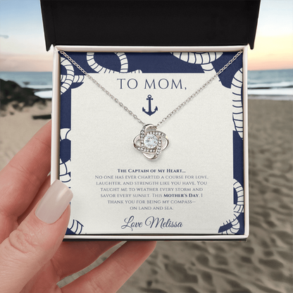Personalized for Mother's Day - Captain of My Heart - Ocean Drop Necklace