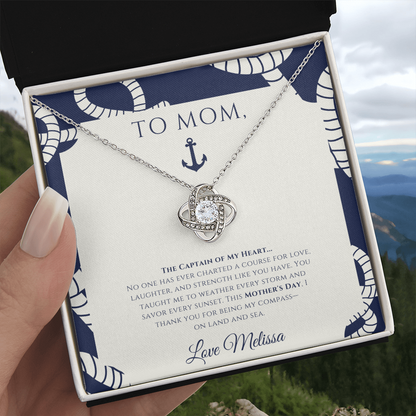 Personalized for Mother's Day - Captain of My Heart - Ocean Drop Necklace