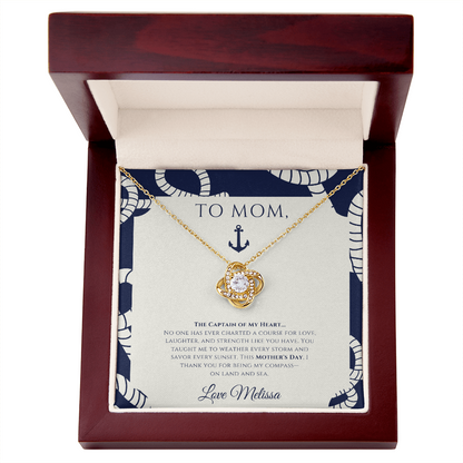 Personalized for Mother's Day - Captain of My Heart - Ocean Drop Necklace