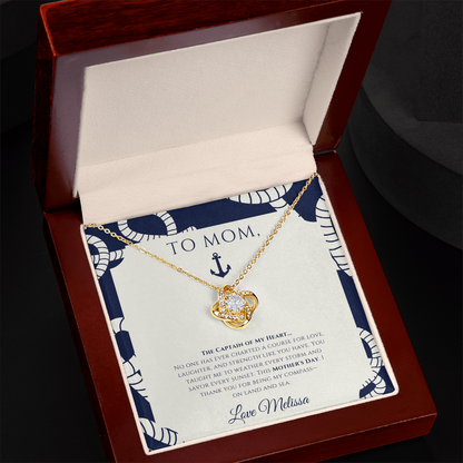 Personalized for Mother's Day - Captain of My Heart - Ocean Drop Necklace