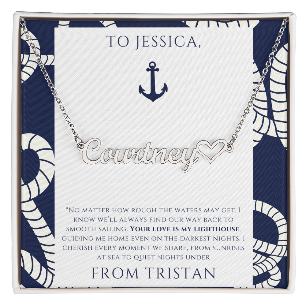 Personalized for Wife - Your Love is My Lighthouse - Name Necklace
