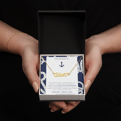 Personalized for Wife - Your Love is My Lighthouse - Name Necklace