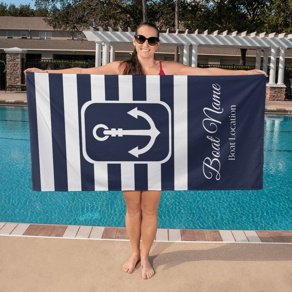 Personalized Boat Beach Towel