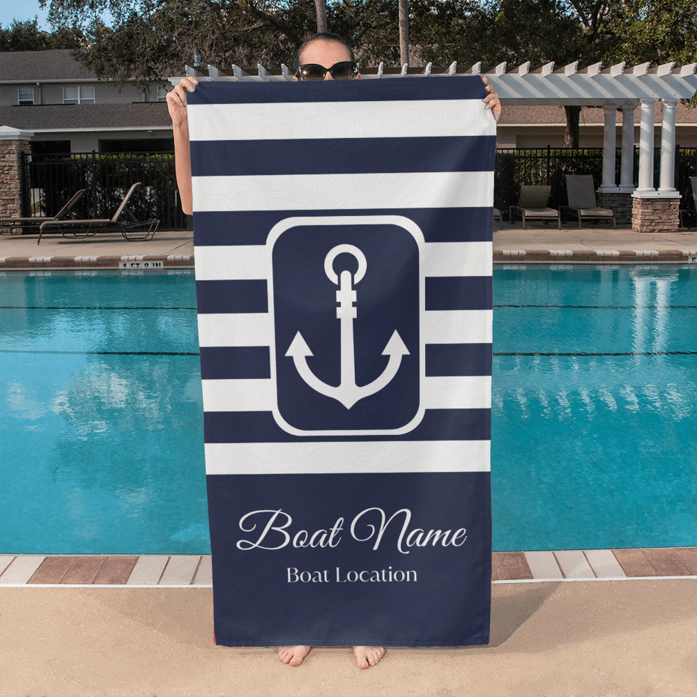 Personalized Boat Beach Towel