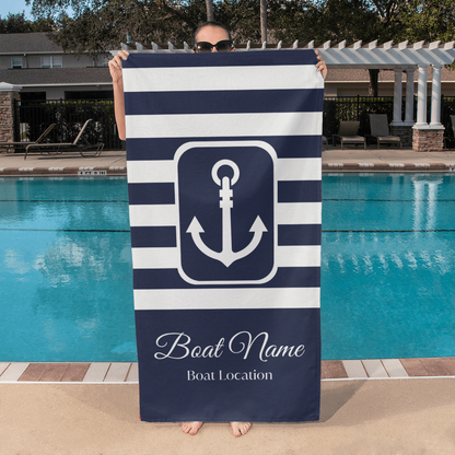Personalized Boat Beach Towel