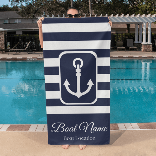 Personalized Boat Beach Towel