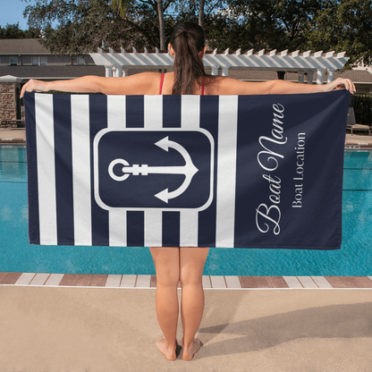 Personalized Boat Beach Towel
