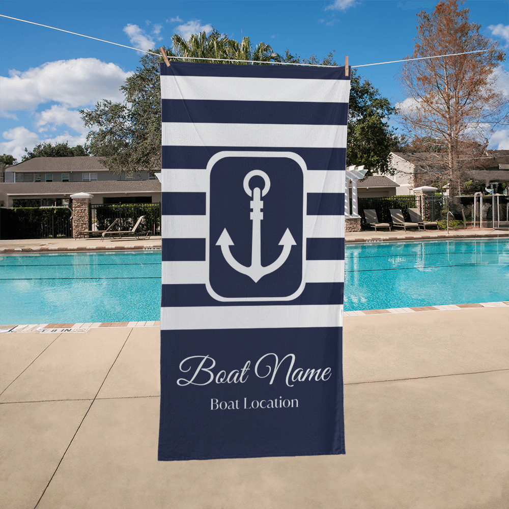 Personalized Boat Beach Towel