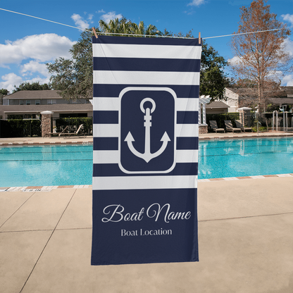 Personalized Boat Beach Towel