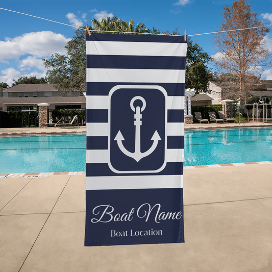 Personalized Boat Beach Towel