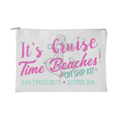 Personalized Cruise Time Beaches Bachelorette Small Pouch