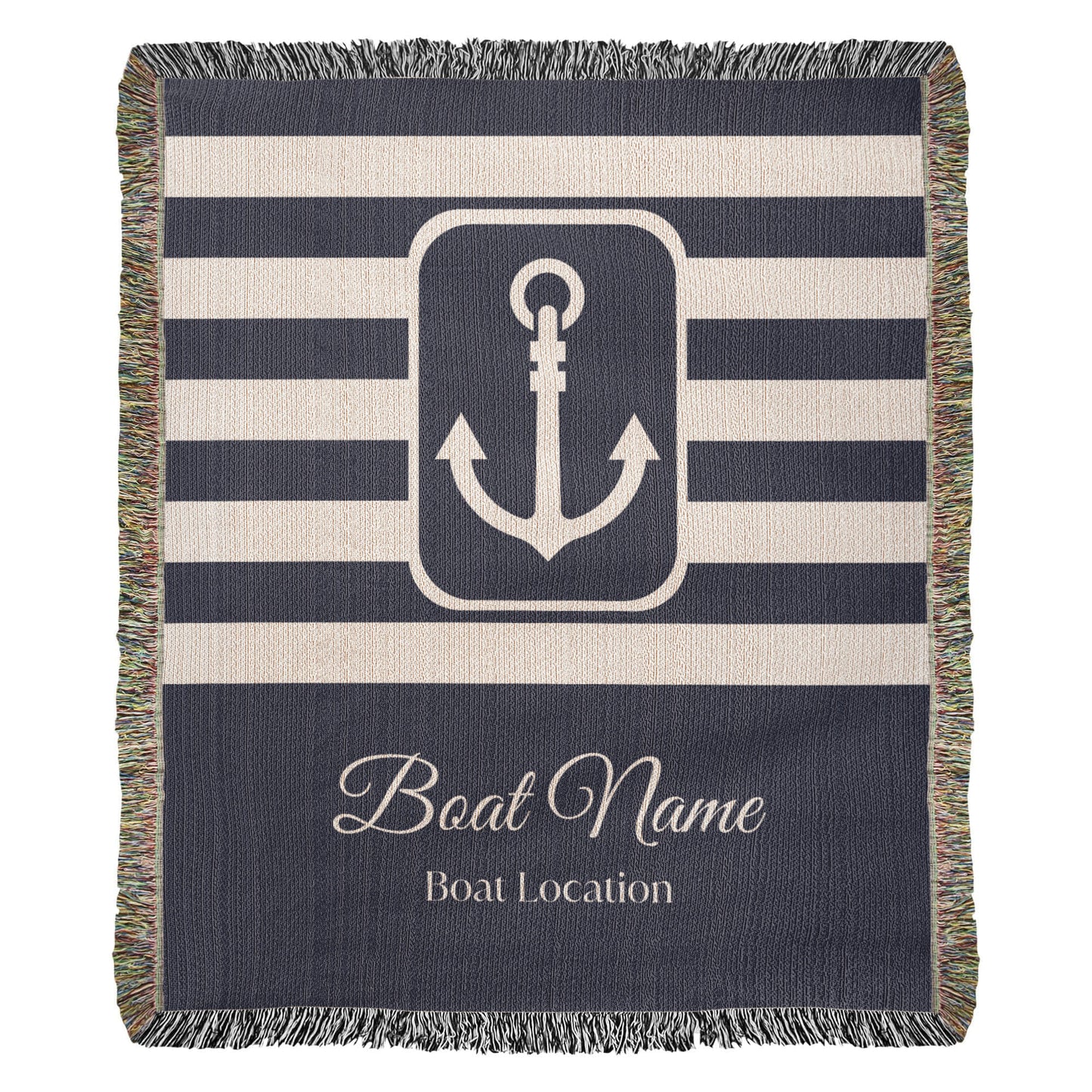 Personalized Boat Woven Blanket