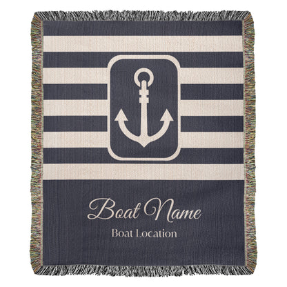 Personalized Boat Woven Blanket