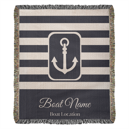 Personalized Boat Heirloom Woven Blanket