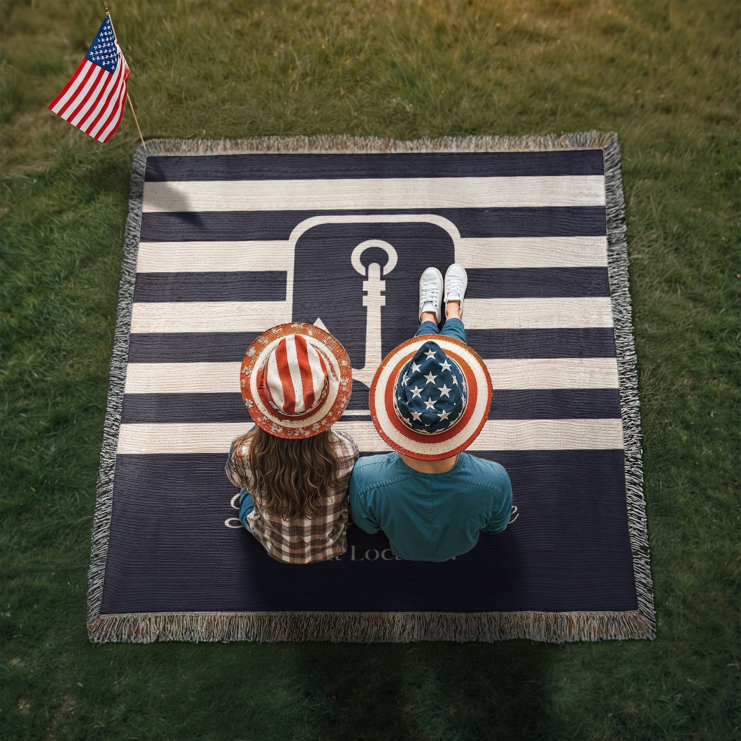 Personalized Boat Woven Blanket