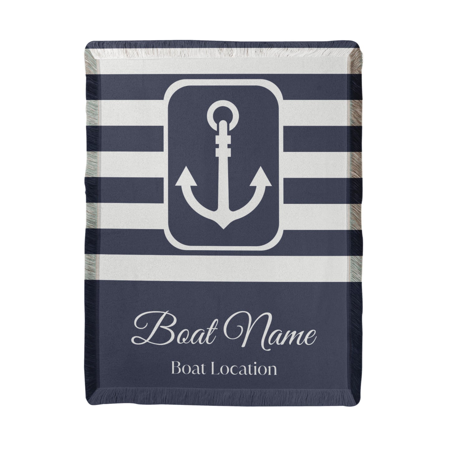Personalized Boat Woven Blanket