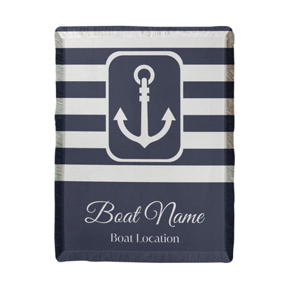 Personalized Boat Woven Blanket