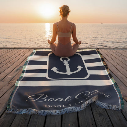 Personalized Boat Woven Blanket